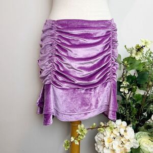 WILD FABLE skirt | ruched ruffle velvet mini skirt | medium | Target